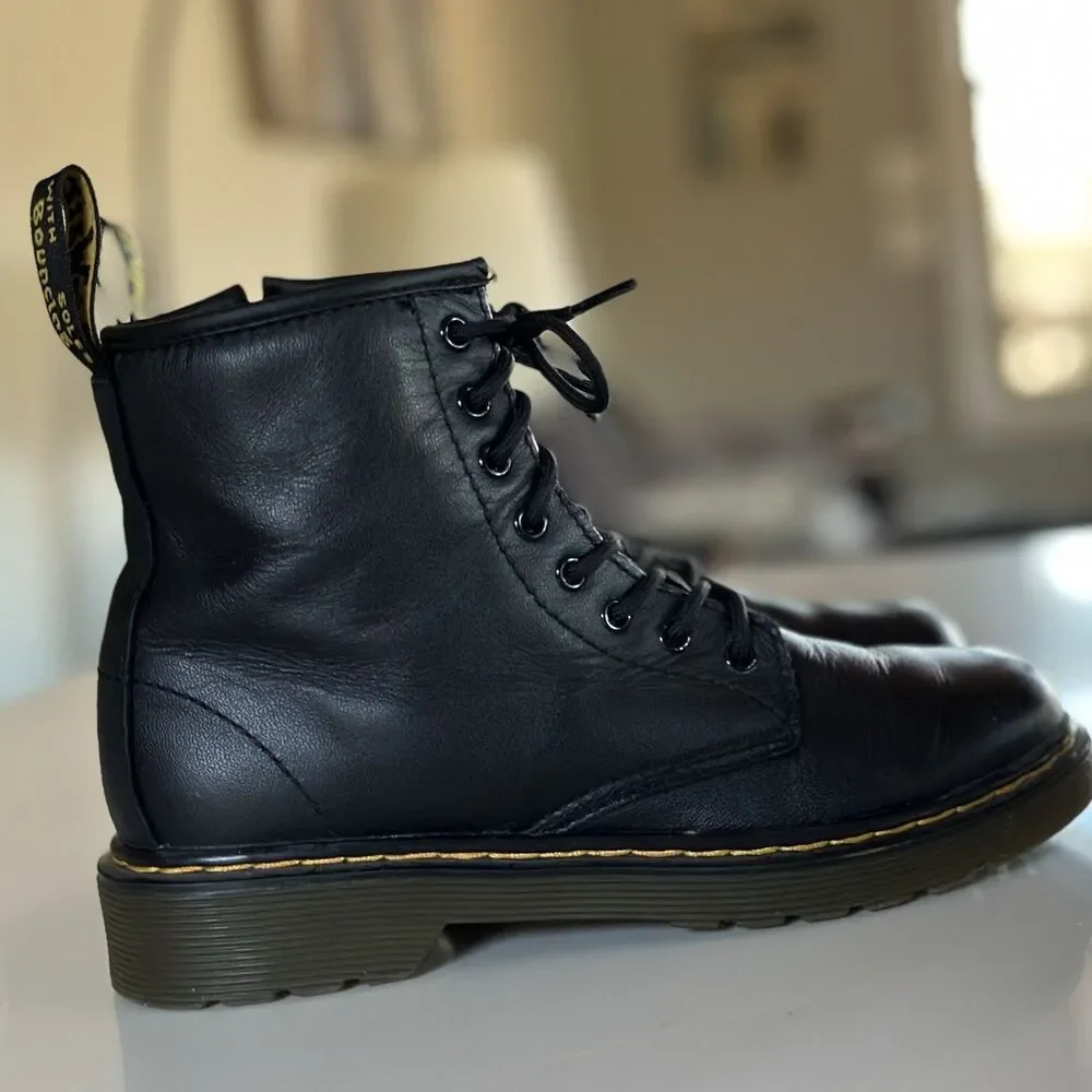Dr. Martens Docs 1460J Combat Boots - Junior/Youth Sz. 2 - Leather Zip Up-Unisex